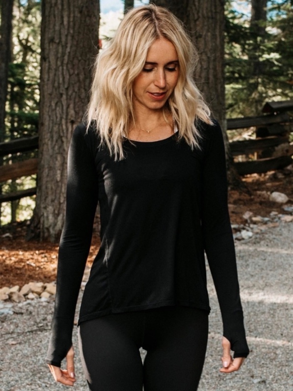 Zyia Black Heavenly Long T | NWT in bag | Size Medium
